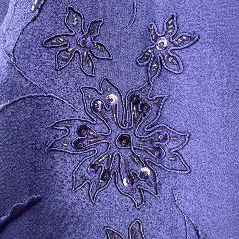 Dressbarn Woman‎ Collection 18W Purple Dress Set Embellished Jacket Chiffon